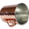 Persian Copper Cup - Set of 6 Handcrafted with Handle for Cold Drinks - Hammered Lale