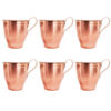 Persian Copper Cup - Set of 6 Handcrafted with Handle for Cold Drinks - Hammered Taras