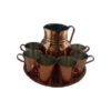 Persian Copper Cup - Set of 8 Handcrafted with Handle for Cold Drinks - Hammered