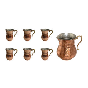 Persian Set of 8 Pitcher and Cup Copper Cup Model Moon