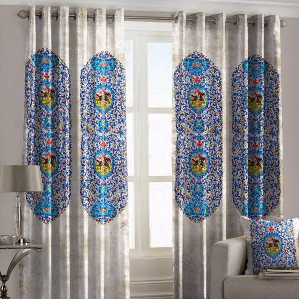 Printed Velvet Persian Eyelet Curtain – Horse