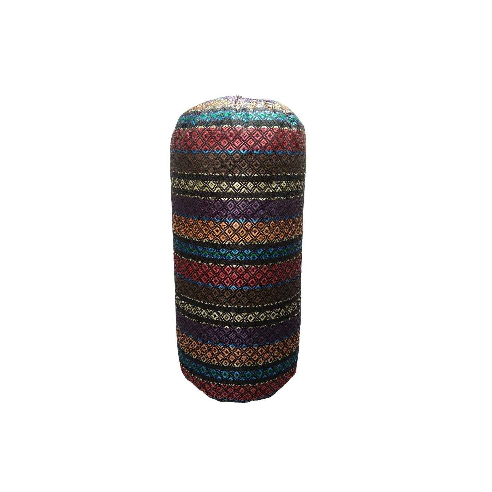 Traditional Persian Cylindrical Bolster Pillow with Elegant Jajim Fabric Stripped