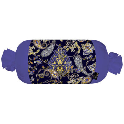 Traditional Persian Cylindrical Bolster Pillow with Velvet Fabric Purple