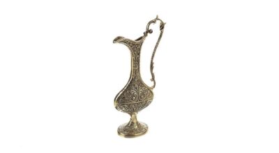 Decorative Brass Pitcher Handcrafted Indian Engraved Footed