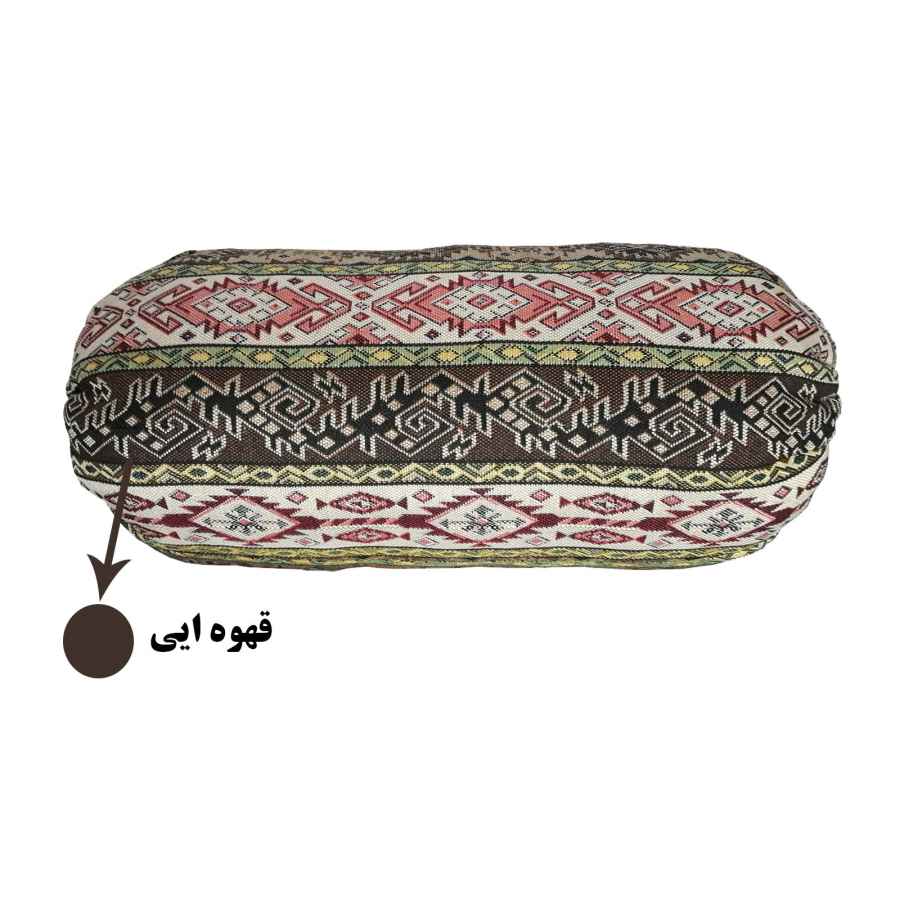 Traditional Persian Cylindrical Bolster Pillow with Elegant Termeh Fabric