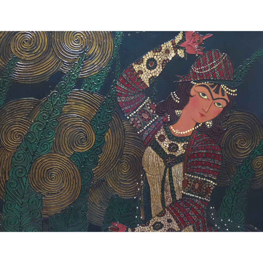 Original Persian Qajar Art Painting: Watercolor and Gouache on Wood ...