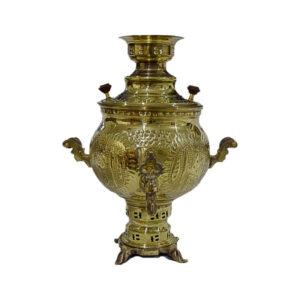 Persian Brass Samovar Decorative Coal Tea Maker Floral Motifs 6-Liter