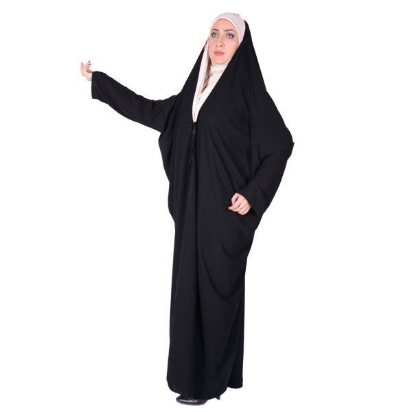 Islamic Arabic Black Chador Abaya Hejab with Sleeves for Women and Praying - Tchador