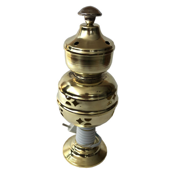 Electric Metal Bakhoor and Esfand Burner – Golden Finish