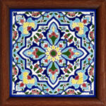 Decorative Persian Framed Ceramic Tile - Setayesh