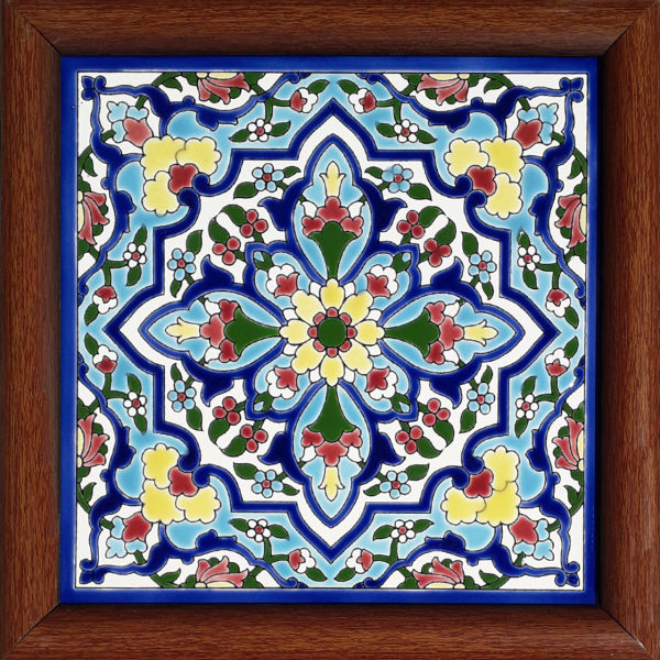 Decorative Persian Framed Ceramic Tile - Setayesh