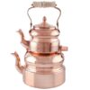 Persian Copper Double Teapot Durable and Hammered Mesalin
