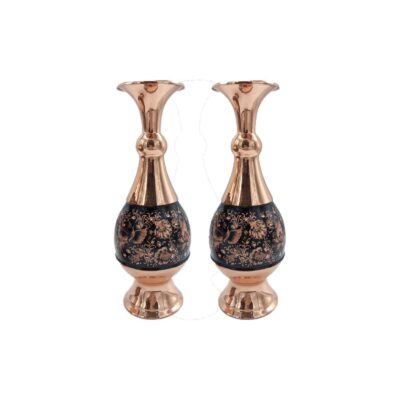 Set of Handcrafted Persian Engraved Copper Vases & Bowl G35