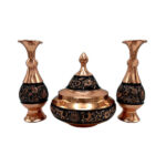 Set of Handcrafted Persian Engraved Copper Vases & Bowl G35