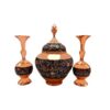 Set of Handcrafted Persian Engraved Copper Vases & Bowl
