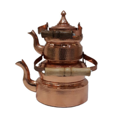 Persian Copper Double Teapot Durable and Hammered Brown