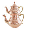 Persian Copper Double Teapot Durable and Hammered Mesin