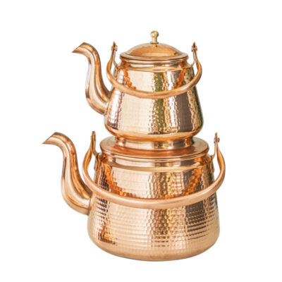 Persian Copper Double Teapot Durable and Hammered Qajar