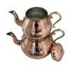 Persian Copper Double Teapot Durable and Hammered Rosegold