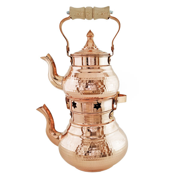 Persian Copper Double Teapot Durable and Hammered Star