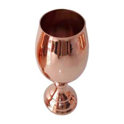 Handcrafted Persian Copper Wine Glass Stemware – Hammered Model Shiny