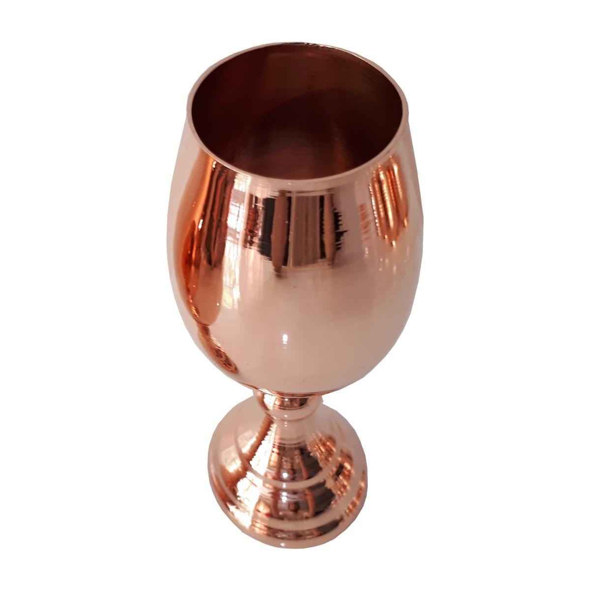 Handcrafted Persian Copper Wine Glass Stemware – Hammered Model Shiny