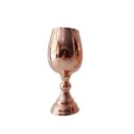 Handcrafted Persian Copper Wine Glass Stemware - Hammered Model Shiny
