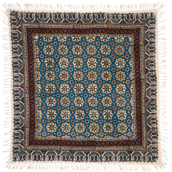Iranian Tablecloth: Isfahan's Traditional Kalamkari Block Print Hasiri