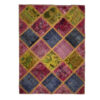 vintage Persian Hand-Knotted Patchwork Carpet Rainbow