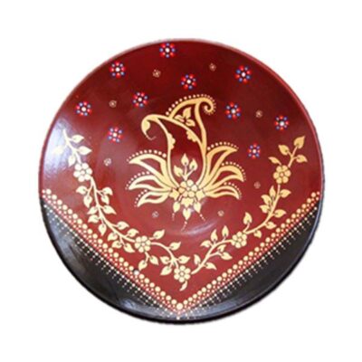 Decorative Pottery Plate Hand-Painted Zereshki