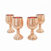 Set of 4 Handcrafted Persian Copper Wine Glass Stemware - Hammered Model Nasim