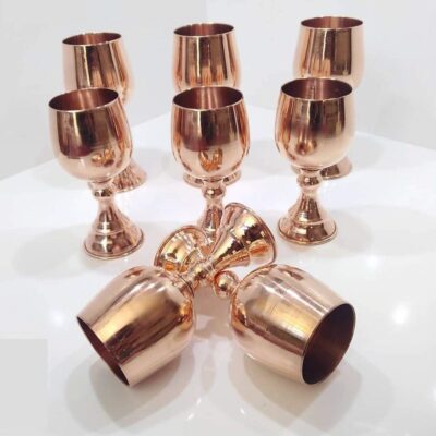 Handcrafted Persian Copper Wine Glass Stemware – Hammered Model Arash