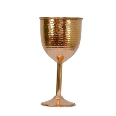 Handcrafted Persian Copper Wine Glass Stemware – Hammered Model Khorshidi