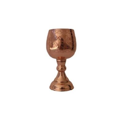 Handcrafted Persian Copper Wine Glass Stemware – Hammered Model Mahtab