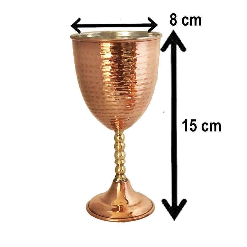 Handcrafted Persian Copper Wine Glass Stemware – Hammered Model Mehrafarin