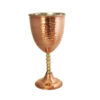 Handcrafted Persian Copper Wine Glass Stemware - Hammered Model Mehrafarin