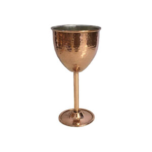 Handcrafted Persian Copper Wine Glass Stemware – Hammered Model Sama