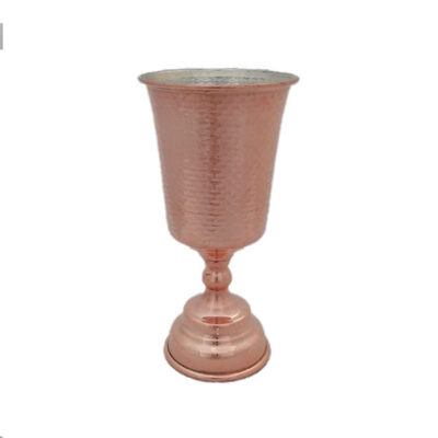 Handcrafted Persian Copper Wine Glass Stemware – Hammered Model Tulip