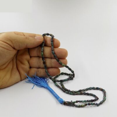 Persian Neyshabur Turquoise Rosary: Prayer 101 Beads Handcrafted Tasbih Mahan