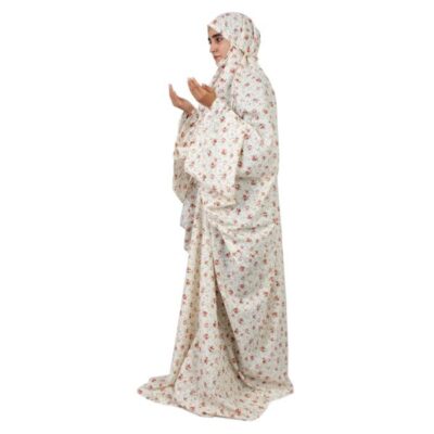 Islamic Namaz Chador with Sleeves for Women Ideal for Praying – White