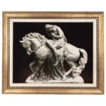 Hand-Knotted Persian Pictorial Rug from Tabriz Depicting Lady Godiva Embossed