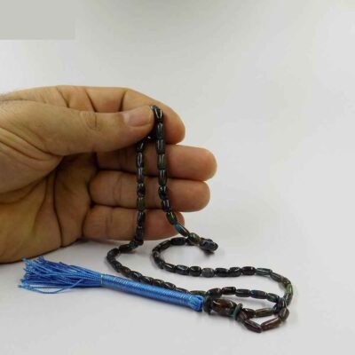 Persian Neyshabur Turquoise Rosary: Prayer 66 Beads Handcrafted Tasbih Bita