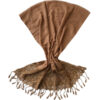 Solid Brown Cotton Shawl for Women Model Golha
