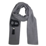 Persian Solid Gray Shawl with Hich Calligraphy
