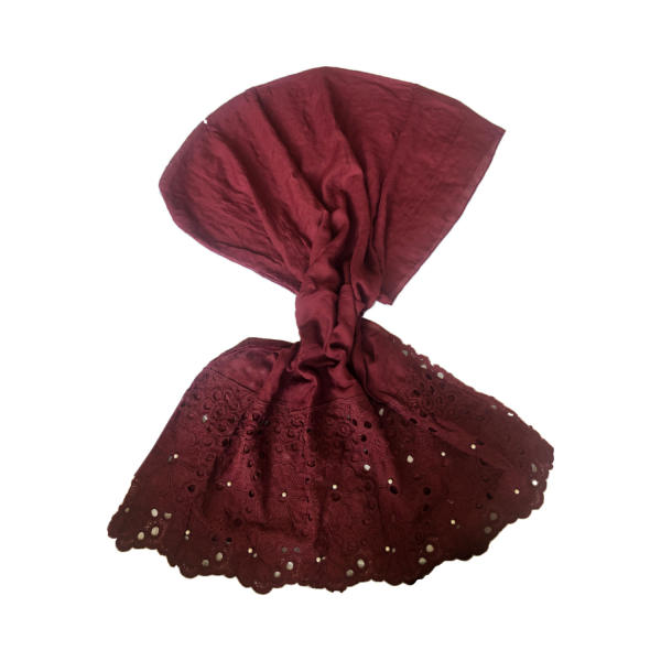 Solid Red Cotton Shawl for Women Model Shokhabi