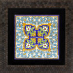Decorative Persian Framed Ceramic Tile - Abrak