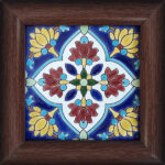 Decorative Persian Framed Ceramic Tile – Rainbow