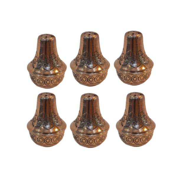 Set of Persian Copper Salt & Pepper Shakers Termeh (6X)