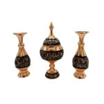 Set of Handcrafted Persian Engraved Copper Vases & Bowl G36