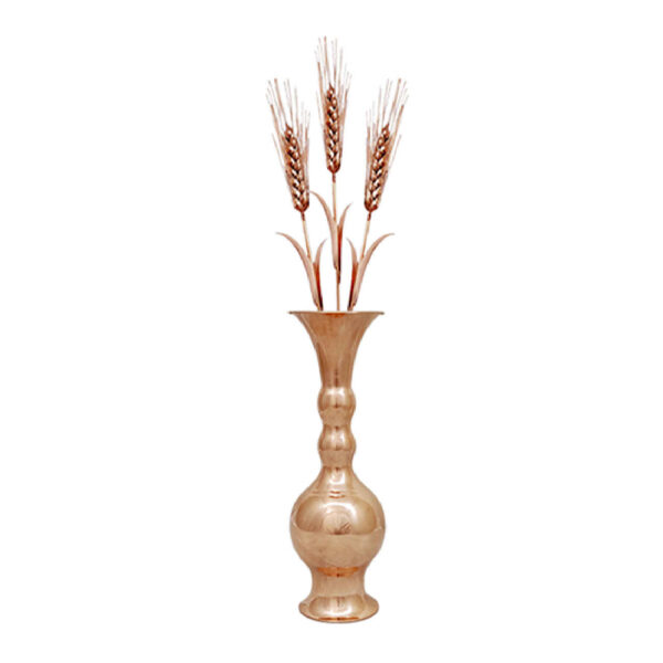Persian Decorative Copper Vase - Ball Model with Copper Flowers Set of 4